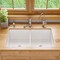Alfi Brand White 32 inch x 19 inch Double Bowl Fireclay Undermount / Drop In Fireclay Kitchen Sink ABF3219DUD-W - alternate 2